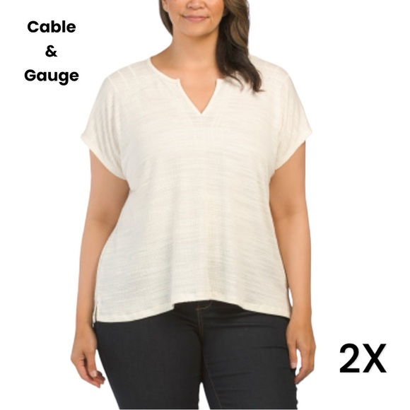 Cable & Gauge NWT 2X Whisper White Top - Picture 1 of 8